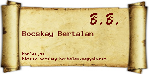 Bocskay Bertalan névjegykártya