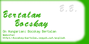 bertalan bocskay business card